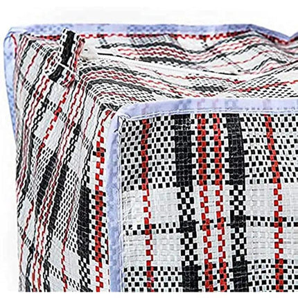 48x Large Stripe Bag Packing Storage Strip Zip Shopping Travel Check House Moving 78cm x 90cm x 25cm.