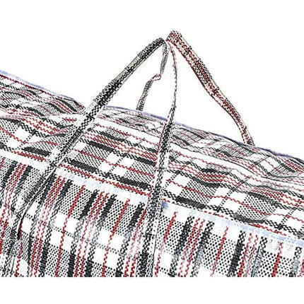 48x Large Stripe Bag Packing Storage Strip Zip Shopping Travel Check House Moving 78cm x 90cm x 25cm.