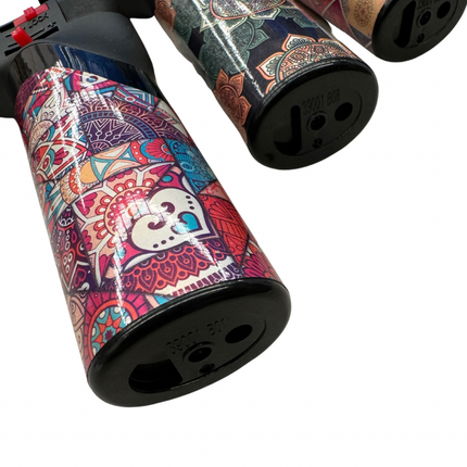 1x Jet Gas Lighter Torch Gun Gas w/ Refillable Butane & Safety Lock - Assorted Colours.