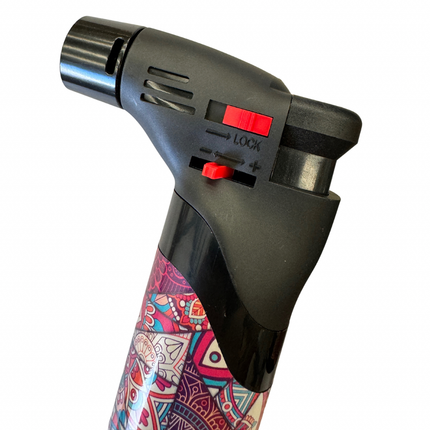 1x Jet Gas Lighter Torch Gun Gas w/ Refillable Butane & Safety Lock - Assorted Colours.