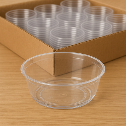 288x Premium Plastic Round Dessert Cups BPA Free Extra Strong Bulk - Clear.