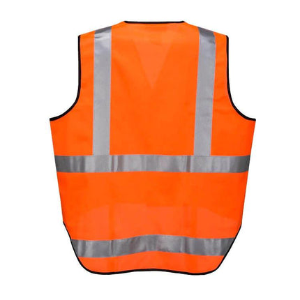 HUSKI Hi Vis Patrol Vest 3M Reflective Tape Safety Workwear High Visibility - Orange - XL.