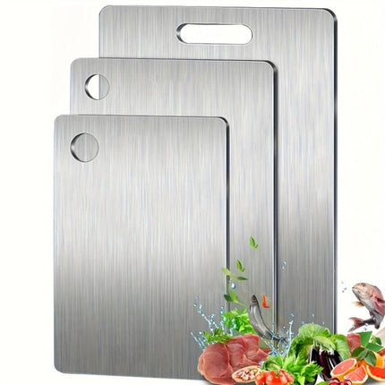 3x Stainless Titanium Steel Anti-Bacterial Mildew-Proof Cutting Chopping Boards.