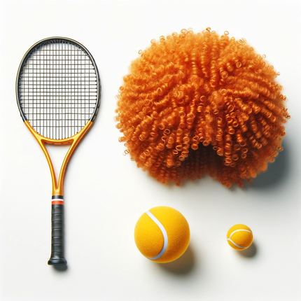 Jannik Sinner Inspired Wig Curly Afro Party Costume Tennis Dress Up - Orange.