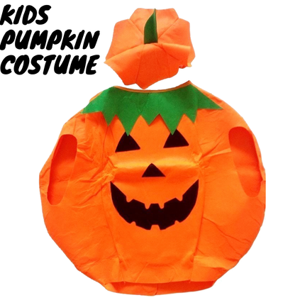KIDS PUMPKIN COSTUME Halloween Unisex Fancy Dress Up Party Orange Vegetable.