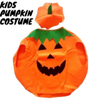 KIDS PUMPKIN COSTUME Halloween Unisex Fancy Dress Up Party Orange Vegetable.