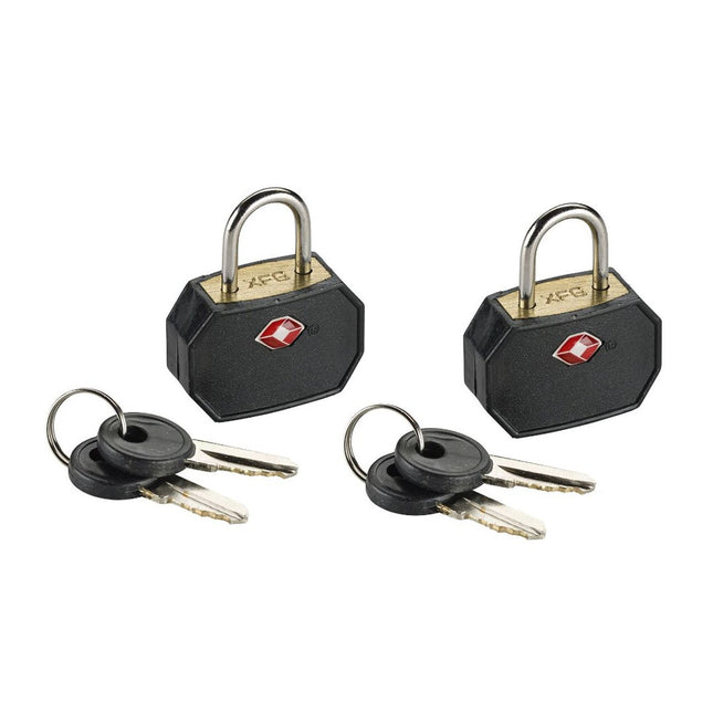 1 Pack of 2 Lewis N. Clark TSA Key Locks Luggage Travel Padlock Keyed - Black.