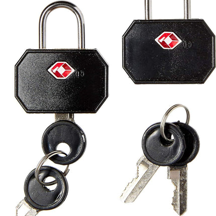 1 Pack of 2 Lewis N. Clark TSA Key Locks Luggage Travel Padlock Keyed - Black.