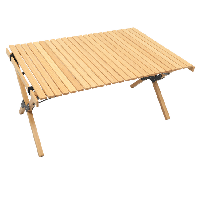 Folding Camping Table Bamboo Roll Up Portable Outdoor Picnic BBQ Desk Beach.