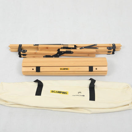 Folding Camping Table Bamboo Roll Up Portable Outdoor Picnic BBQ Desk Beach.