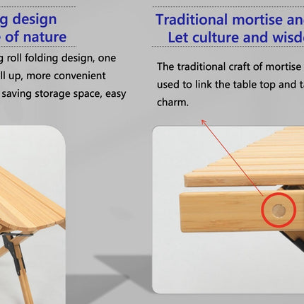 3 Chairs & 1 Table Set Bamboo Camping Folding Portable Outdoor Picnic Travel BBQ.