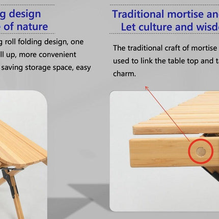 4 Chairs & 1 Table Set Bamboo Camping Folding Portable Outdoor Picnic Travel BBQ.