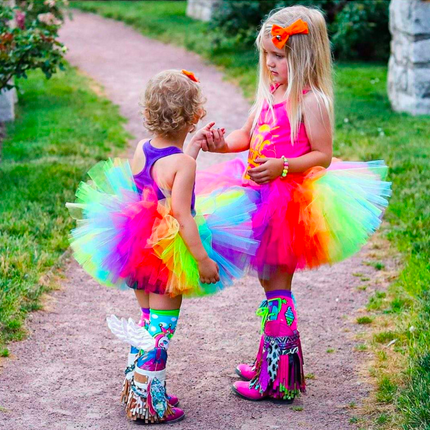 MADMIA Flying Unicorn Toddler Long Knee High Socks - Girl's Pair - Pink/Blue.