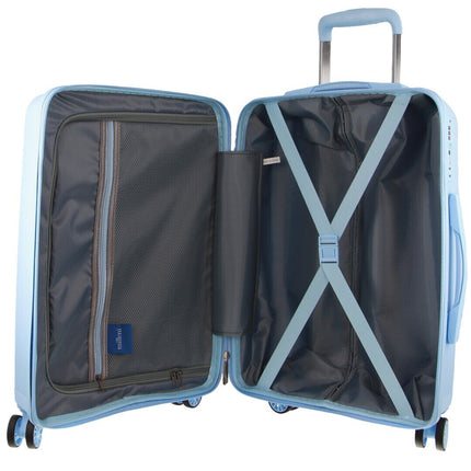 Pierre Cardin Inspired Milleni Luggage Bag Large in Blue + Milleni Waist Bag (2 Items).