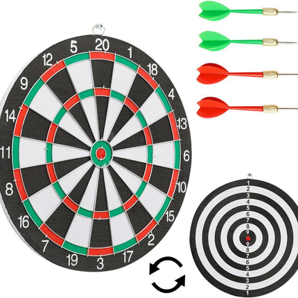 12" Dartboard Dart Board with Steel Darts Professional Competition Party Game.