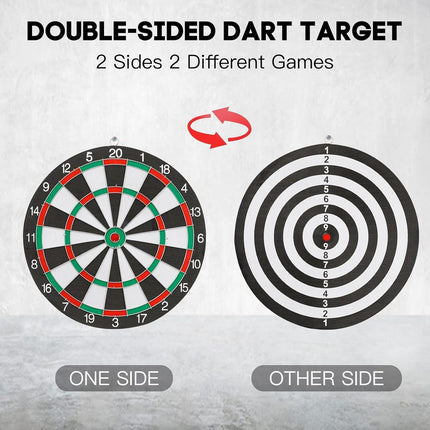 12" Dartboard Dart Board with Steel Darts Professional Competition Party Game.