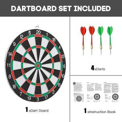 12" Dartboard Dart Board with Steel Darts Professional Competition Party Game.