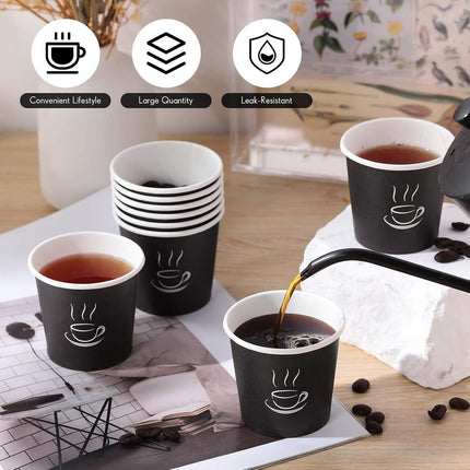 2400 Disposable Coffee Cups 4oz Extra Strong Takeaway Paper Take Away Bulk.