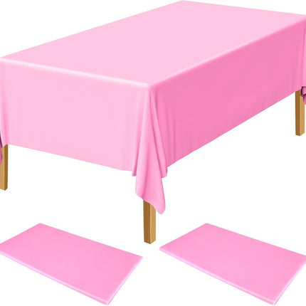 Table Cloth Cover Reusable & Washable Xmas Party 137cm x 274cm (54"x108") in Light Pink.