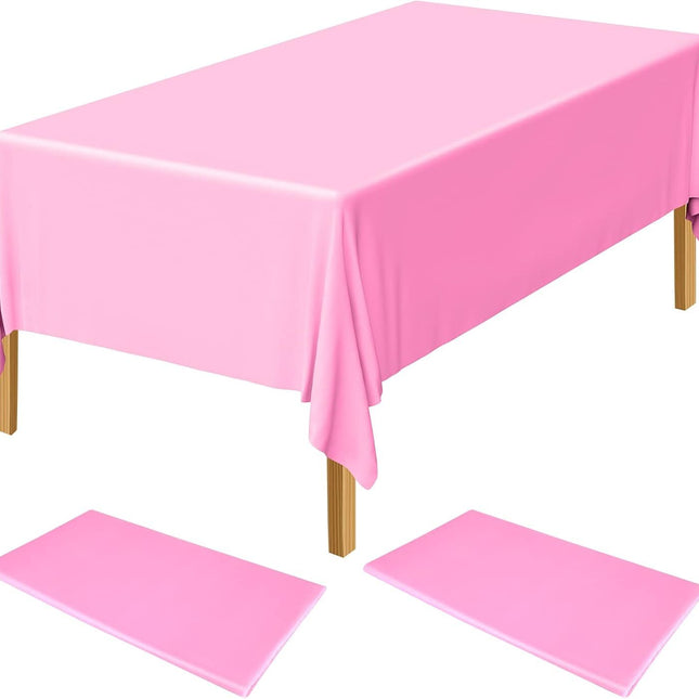 Table Cloth Cover Reusable & Washable Xmas Party 137cm x 274cm (54"x108") in Light Pink.