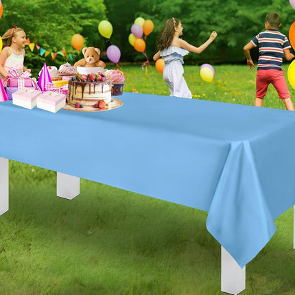 Table Cloth Cover Reusable & Washable Xmas Party 137cm x 274cm (54"x108") in Sky Blue.