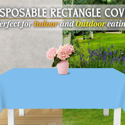 Table Cloth Cover Reusable & Washable Xmas Party 137cm x 274cm (54"x108") in Sky Blue.