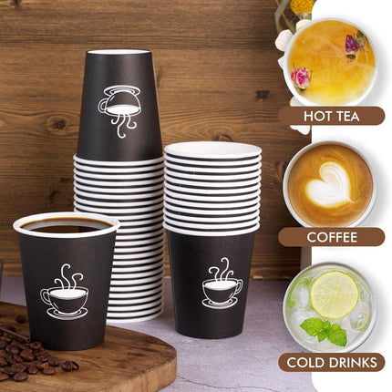 360x Extra Large Disposable Coffee Cups w/ Lids 12oz Strong Takeaway Paper Take Away Bulk.
