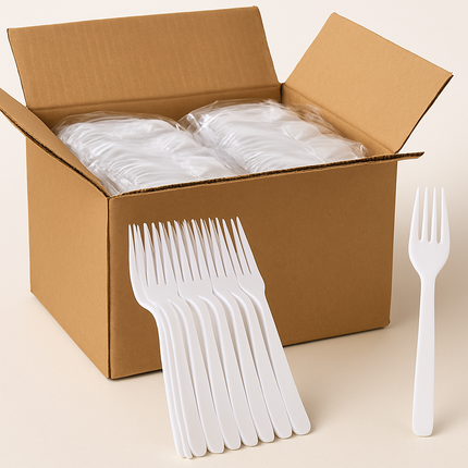 1200x Reusable Plastic Forks Cutlery Bulk BPA Free Extra Strong.