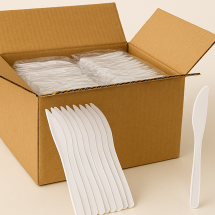 1200x Reusable Plastic Knives Cutlery Bulk BPA Free Extra Strong.