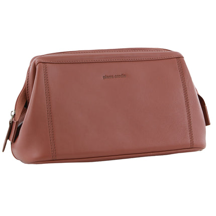 Pierre Cardin Mens Rustic Leather Toiletry Case Bag Travel - Casia Rose.