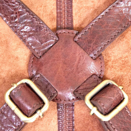 Pierre Cardin Professional Leather Apron Butcher Woodwork Hairdressing Barber Chef - Chestnut.