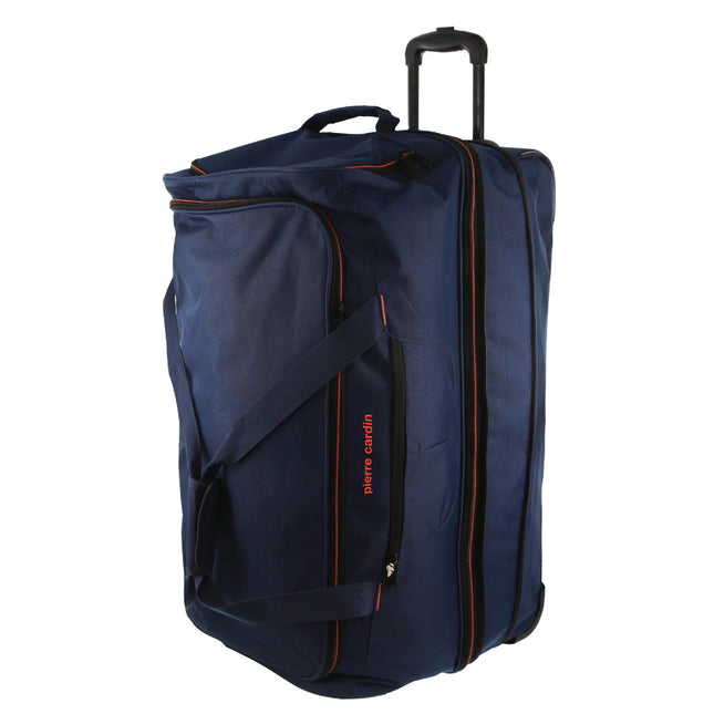 Pierre Cardin Trolley Bag Large Soft Travel Luggage Wheeled Duffle 82 Cm - Navy.