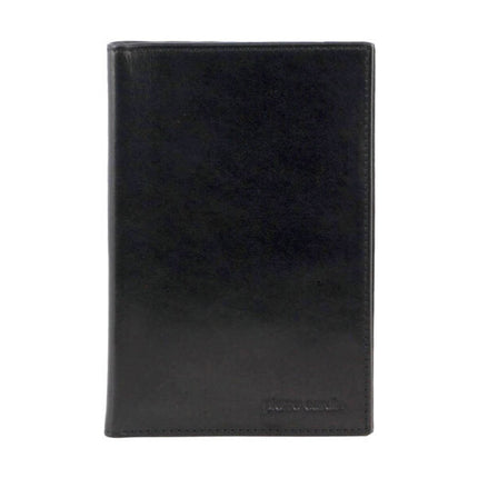 Pierre Cardin Leather Passport Holder Cover Wallet w/ RFID Protection - Black.