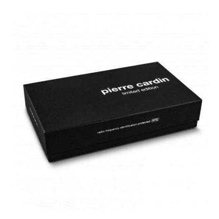 Pierre Cardin Leather Passport Holder Cover Wallet w/ RFID Protection - Black.