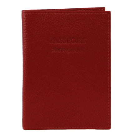 Pierre Cardin Slim Leather Passport Wallet Holder RFID Case Cover - Red.