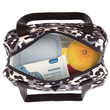 PACKIT Freezable Ice Lunch Bag Tote Food Storage Camping Travel Tiger - Wild Leopard.
