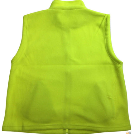 PLAIN HI VIS Polar Fleece Vest Full Zip Safety Workwear High Visibility Fleecy - Fluro Yellow - L.