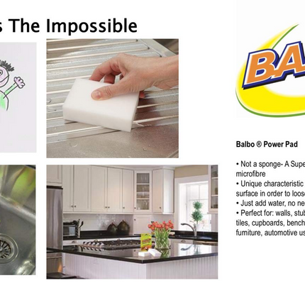 Pack of 2 BALBO Power Pad Cleaning Pad Eraser Magic Cleaning Tool Sponge.
