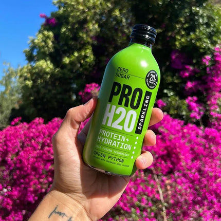 PRO H20 Sparkling 20g Protein Hydration Drink Zero Sugar Hydrate - Green Python.