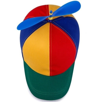 Propeller Helicopter Hat Clown Cap Jester Tweedledee Costume Windmill Snap.