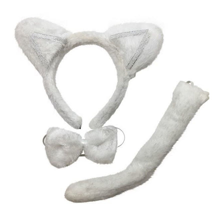 3 Piece Set Animal Costume Dress Up Party Bow Tie Tail Ears Book Week Cosplay.