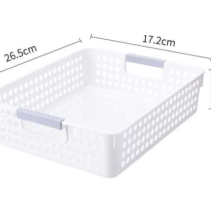 36x Premium Plastic Storage Basket Bulk w/ Grip Handles 26.5*17.2*7.3cm.