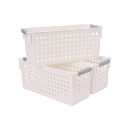 36x Premium Plastic Storage Basket Bulk w/ Grip Handles 29*13.5*12.5cm.