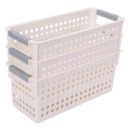 36x Premium Plastic Storage Basket Bulk w/ Grip Handles 29*13.5*12.5cm.
