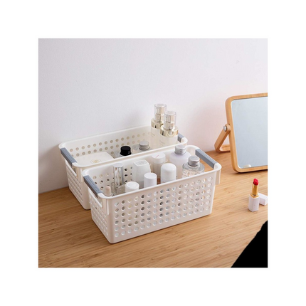 36x Premium Plastic Storage Basket Bulk w/ Grip Handles 29*13.5*12.5cm.