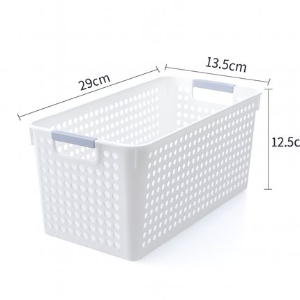 36x Premium Plastic Storage Basket Bulk w/ Grip Handles 29*13.5*12.5cm.