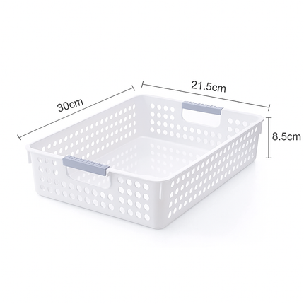 36x Premium Plastic Storage Basket Bulk w/ Grip Handles 30*21.5*8.5cm.