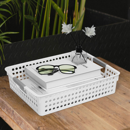 36x Premium Plastic Storage Basket Bulk w/ Grip Handles 30*21.5*8.5cm.