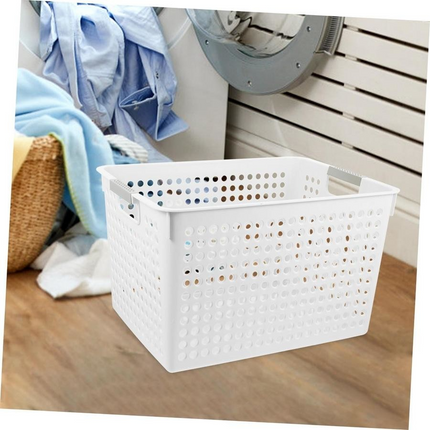 24x Premium Plastic Storage Basket Bulk w/ Grip Handles 31*22*17.8cm.