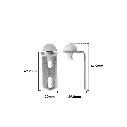 Rolltrak Stop for Sliding Doors Metal w/ Rubber Stop R1760 (1 Pack of 2).